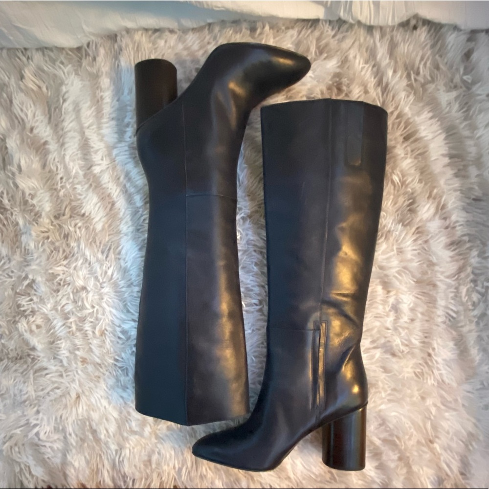 Leather Navy Blue Nine West Christie Tall Pull-on Boots